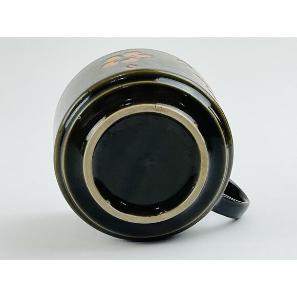 Vintage Otagiri Speckled Soup Coffee Mug Large Brown Orange Botanical Flower Cup - Picture 8 of 9